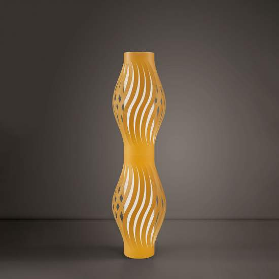 Lampada Da Terra Totem Helios 1 Luce In Polilux Ocra Made In Italy | Linea Zero