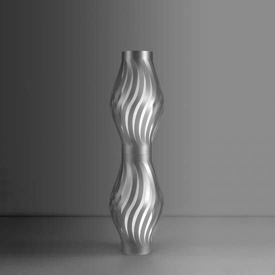 Lampada Da Terra Totem Helios 1 Luce In Polilux Silver Made In Italy | Linea Zero
