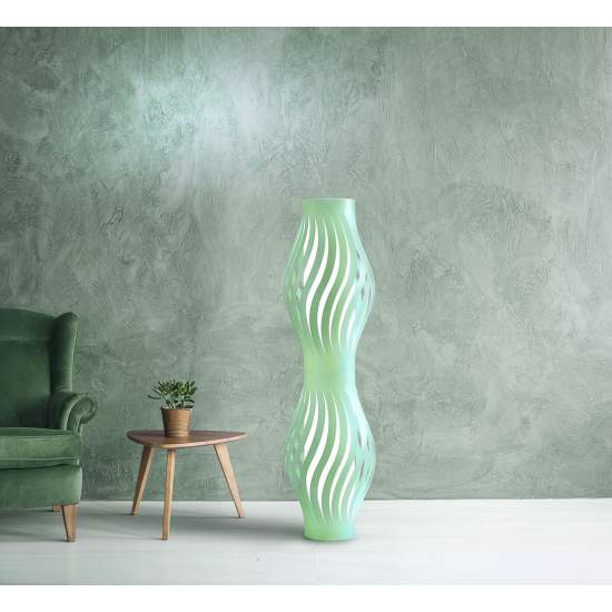 Lampada Da Terra Totem Helios 1 Luce In Polilux Verde Made In Italy | Linea Zero