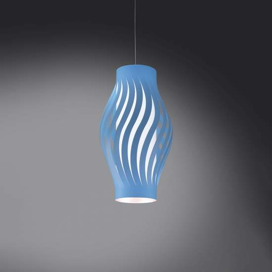 Sospensione Moderna 1 Luce Helios In Polilux Blu H40 Made In Italy | Linea Zero