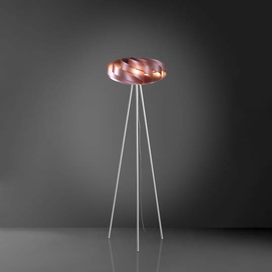 Lampada Da Terra Con Treppiede 1 Luce Flat Polilux Rosa Metallico Made In Italy | Piantane - Lampade da Terra | Luce Art Shop Lampada Da Terra Con Treppiede 1 Luce Flat Polilux Rosa Metallico Made In Italy | Linea Zero