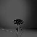 Lampada Da Tavolo Con Treppiede 1 Luce Flat In Polilux Nero Made In Italy | Linea Zero