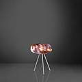 Lampada Da Tavolo Con Treppiede 1 Luce Flat Polilux Rosa Metallico Made In Italy | Linea Zero