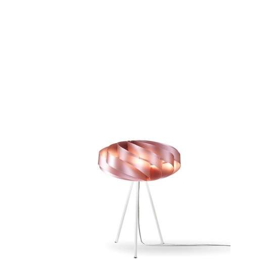 Lampada Da Tavolo Con Treppiede 1 Luce Flat Polilux Rosa Metallico Made In Italy | Linea Zero