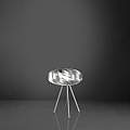 Lampada Da Tavolo Con Treppiede 1 Luce Flat In Polilux Silver Made In Italy | Linea Zero