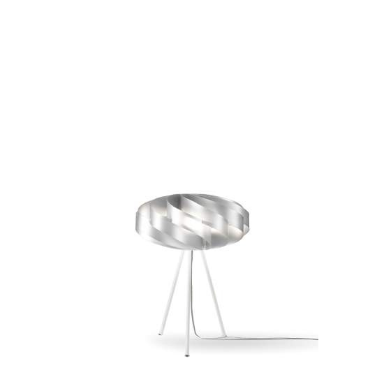 Lampada Da Tavolo Con Treppiede 1 Luce Flat In Polilux Silver Made In Italy | Linea Zero