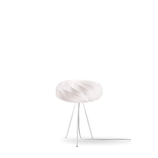 Lampada Da Tavolo Con Treppiede 1 Luce Flat In Polilux Bianco Made In Italy | Linea Zero