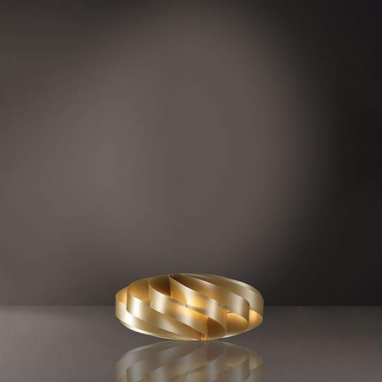 Lampada Da Tavolo 1 Luce Flat In Polilux Oro D40 Made In Italy | Linea Zero