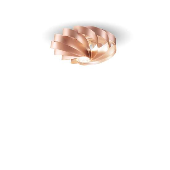Plafoniera Moderna 5 Luci Flat In Polilux Rame D100 Made In Italy | Plafoniere - Lampade da soffitto | Luce Art Shop Plafoniera Moderna 5 Luci Flat In Polilux Rame D100 Made In Italy | Linea Zero