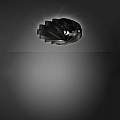 Plafoniera Moderna 5 Luci Flat In Polilux Nero D100 Made In Italy | Plafoniere - Lampade da soffitto | Luce Art Shop Plafoniera Moderna 5 Luci Flat In Polilux Nero D100 Made In Italy | Linea Zero