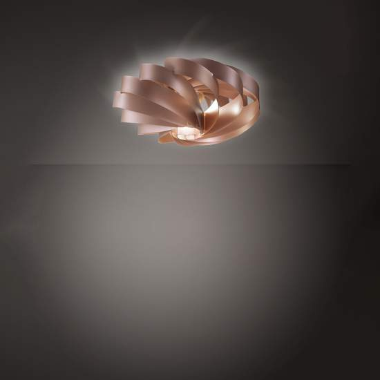 Plafoniera Moderna 3 Luci Luci Flat In Polilux Rame D70 Made In Italy | Plafoniere - Lampade da soffitto | Luce Art Shop Plafoniera Moderna 3 Luci Luci Flat In Polilux Rame D70 Made In Italy | Linea Zero