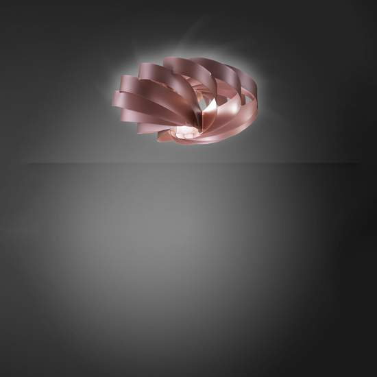 Plafoniera Moderna 3 Luci Luci Flat In Polilux Rosa Metallico D70 Made In Italy | Plafoniere - Lampade da soffitto | Luce Art Shop Plafoniera Moderna 3 Luci Luci Flat In Polilux Rosa Metallico D70 Made In Italy | Linea Zero