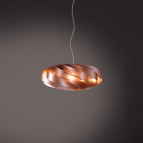 Sospensione Moderna 5 Luci Flat In Polilux Rame D100 Made In Italy | Lampadari e Sospensioni | Luce Art Shop Sospensione Moderna 5 Luci Flat In Polilux Rame D100 Made In Italy | Linea Zero
