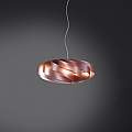 Sospensione Moderna 5 Luci Flat In Polilux Rosa Metallico D100 Made In Italy | Linea Zero