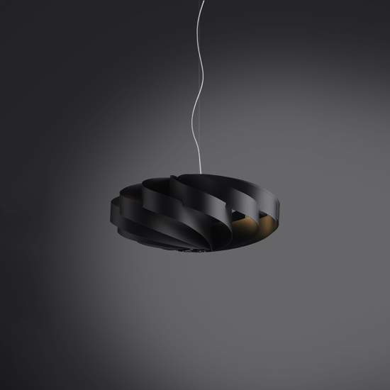 Sospensione Moderna 1 Luce Flat In Polilux Nero D30 Made In Italy | Linea Zero