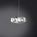 Sospensione Moderna 1 Luce Flat In Polilux Silver D30 Made In Italy | Linea Zero
