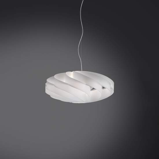Sospensione Moderna 1 Luce Flat In Polilux Bianco D30 Made In Italy | Linea Zero