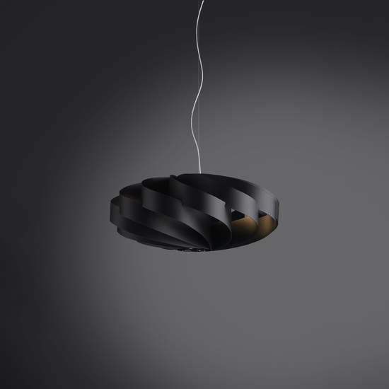 Sospensione Moderna 1 Luce Flat In Polilux Nero D40 Made In Italy | Linea Zero