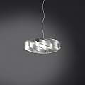 Sospensione Moderna 1 Luce Flat In Polilux Silver D40 Made In Italy | Linea Zero