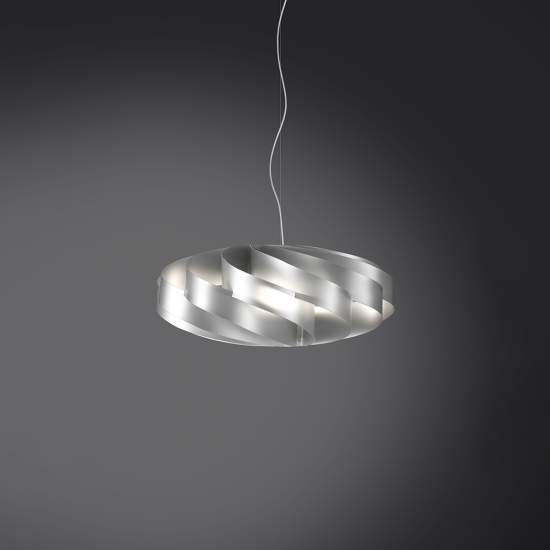 Sospensione Moderna 1 Luce Flat In Polilux Silver D40 Made In Italy | Linea Zero