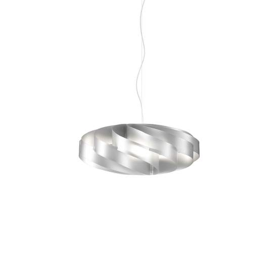 Sospensione Moderna 1 Luce Flat In Polilux Silver D40 Made In Italy | Linea Zero