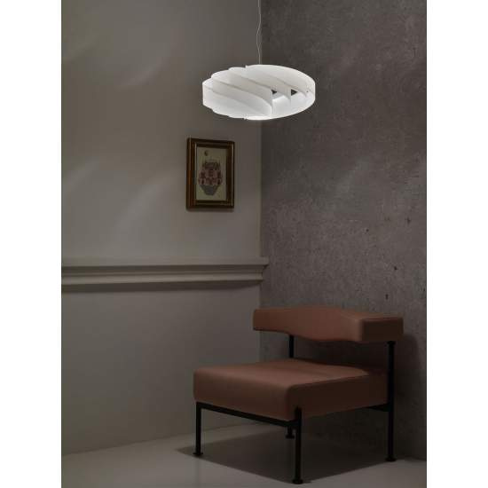 Sospensione Moderna 1 Luce Flat In Polilux Bianco D50 Made In Italy | Linea Zero