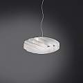 Sospensione Moderna 3 Luci Flat In Polilux Bianco D70 Made In Italy | Linea Zero