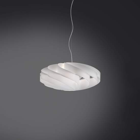 Sospensione Moderna 3 Luci Flat In Polilux Bianco D70 Made In Italy | Linea Zero