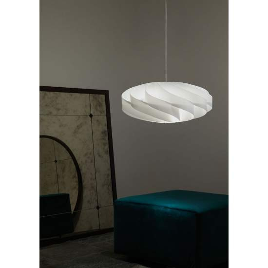 Sospensione Moderna 3 Luci Flat In Polilux Bianco D70 Made In Italy | Linea Zero