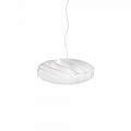 Sospensione Moderna 3 Luci Flat In Polilux Bianco D70 Made In Italy | Linea Zero