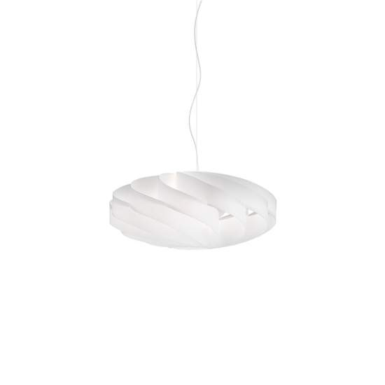 Sospensione Moderna 3 Luci Flat In Polilux Bianco D70 Made In Italy | Linea Zero