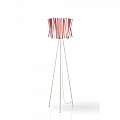 Lampada Da Terra Treppiede 1 Luce Folio In Polilux Rosa Metallico Made In Italy | Linea Zero