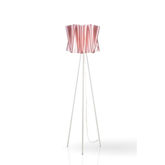 Lampada Da Terra Treppiede 1 Luce Folio In Polilux Rosa Metallico Made In Italy | Linea Zero