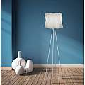 Lampada Da Terra Treppiede 1 Luce Folio In Polilux Bianco Made In Italy | Linea Zero