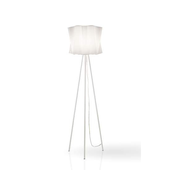 Lampada Da Terra Treppiede 1 Luce Folio In Polilux Bianco Made In Italy | Linea Zero