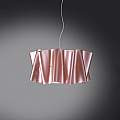 Sospensione Moderna A 5 Luci Folio In Polilux Rosa Metallico Made In Italy | Linea Zero