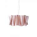 Sospensione Moderna A 5 Luci Folio In Polilux Rosa Metallico Made In Italy | Linea Zero