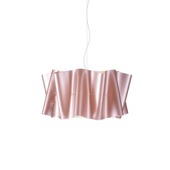 Sospensione Moderna A 5 Luci Folio In Polilux Rosa Metallico Made In Italy | Linea Zero