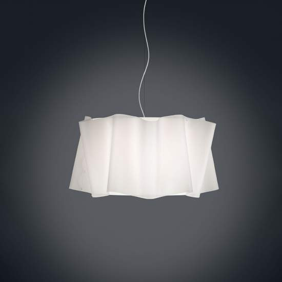 Sospensione Moderna A 5 Luci Folio In Polilux Bianco Made In Italy | Linea Zero