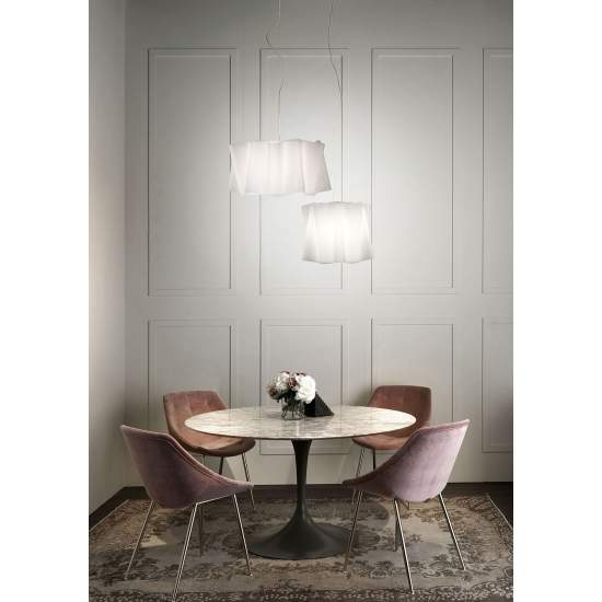 Sospensione Moderna A 5 Luci Folio In Polilux Bianco Made In Italy | Linea Zero