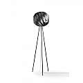 Lampada Da Terra Treppiede Globe 1 Luce In Polilux Nero D40 Made In Italy | Linea Zero