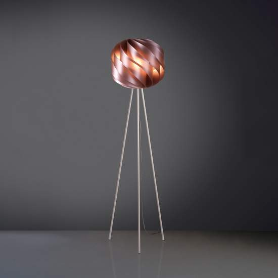Lampada Da Terra Treppiede Globe 1 Luce Polilux Rosa Metallico D40 Made In Italy | Linea Zero