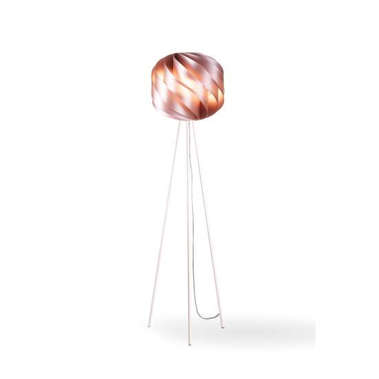 Lampada Da Terra Treppiede Globe 1 Luce Polilux Rosa Metallico D40 Made In Italy | Linea Zero