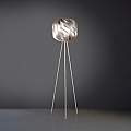 Lampada Da Terra Treppiede Globe 1 Luce In Polilux Silver D40 Made In Italy | Linea Zero