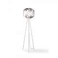 Lampada Da Terra Treppiede Globe 1 Luce In Polilux Silver D40 Made In Italy | Linea Zero