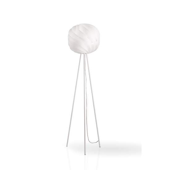 Lampada Da Terra Treppiede Globe 1 Luce In Polilux Bianco D40 Made In Italy | Linea Zero