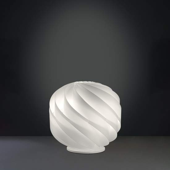 Lampada Da Tavolo Globe 1 Luce In Polilux Bianco Con Base D25 Made In Italy | Linea Zero