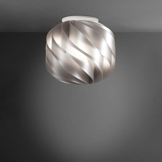 Plafoniera Moderna Globe 1 Luce In Polilux Silver D40 Made In Italy | Linea Zero