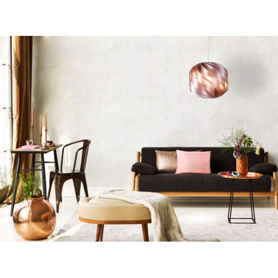 Sospensione Moderna Globe 1 Luce In Polilux Rosa Metallico D40 Made In Italy | Linea Zero