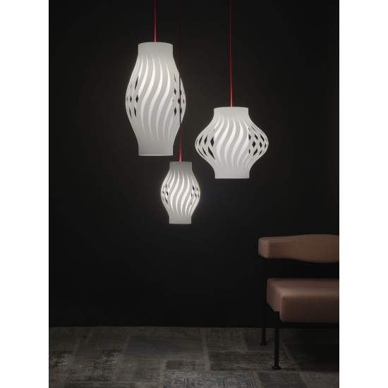 Sospensione Moderna 1 Luce Helios In Polilux Bianco H39 Made In Italy | Linea Zero